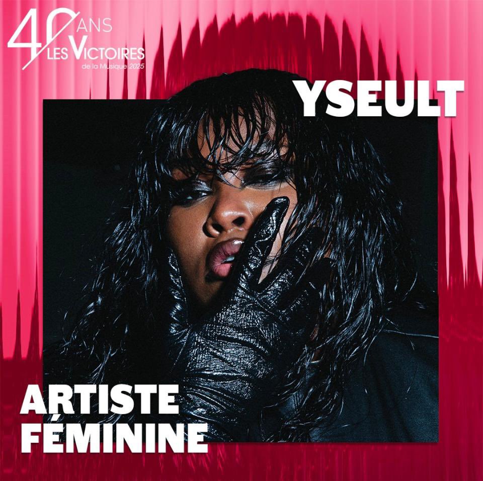 visuel de la nomination de yseult au titre d&#039;artiste féminine pour les victoires de la musique 2025